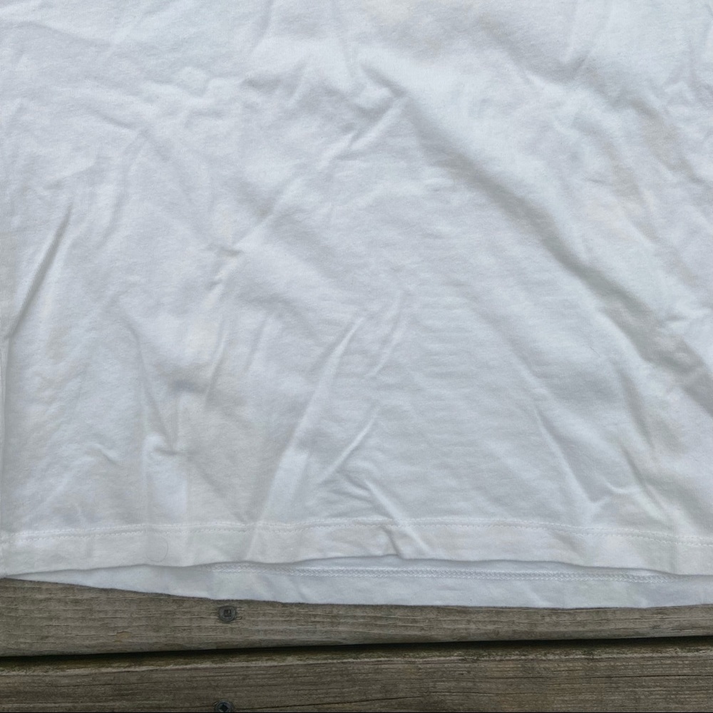 ** Rebecca Minkoff White cuffed sleeve knot accent tshirt Medium M - Picture 7 of 9
